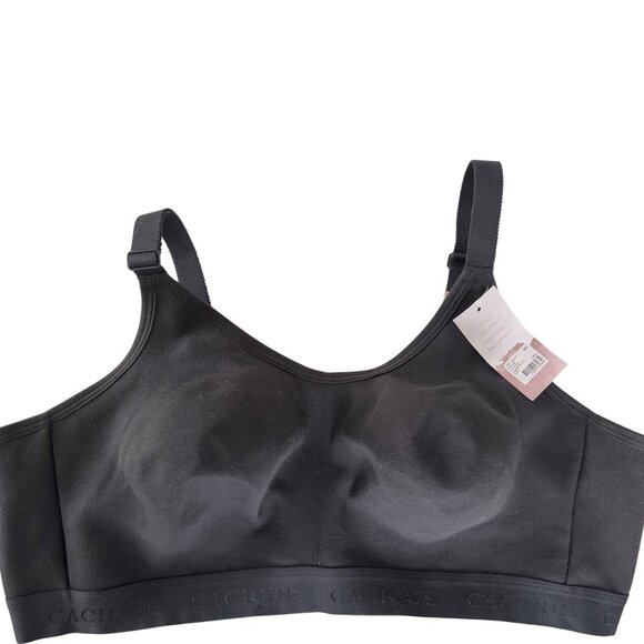 2 x CACIQUE Unlined Full Coverage No-Wire Black Bra The Cotton Collection 44C - Picture 9 of 16